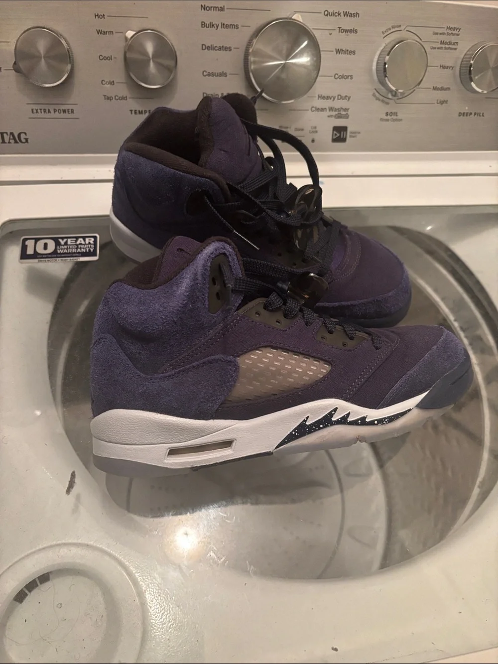 Jordan Kids Navy Purple High-Top Sneakers